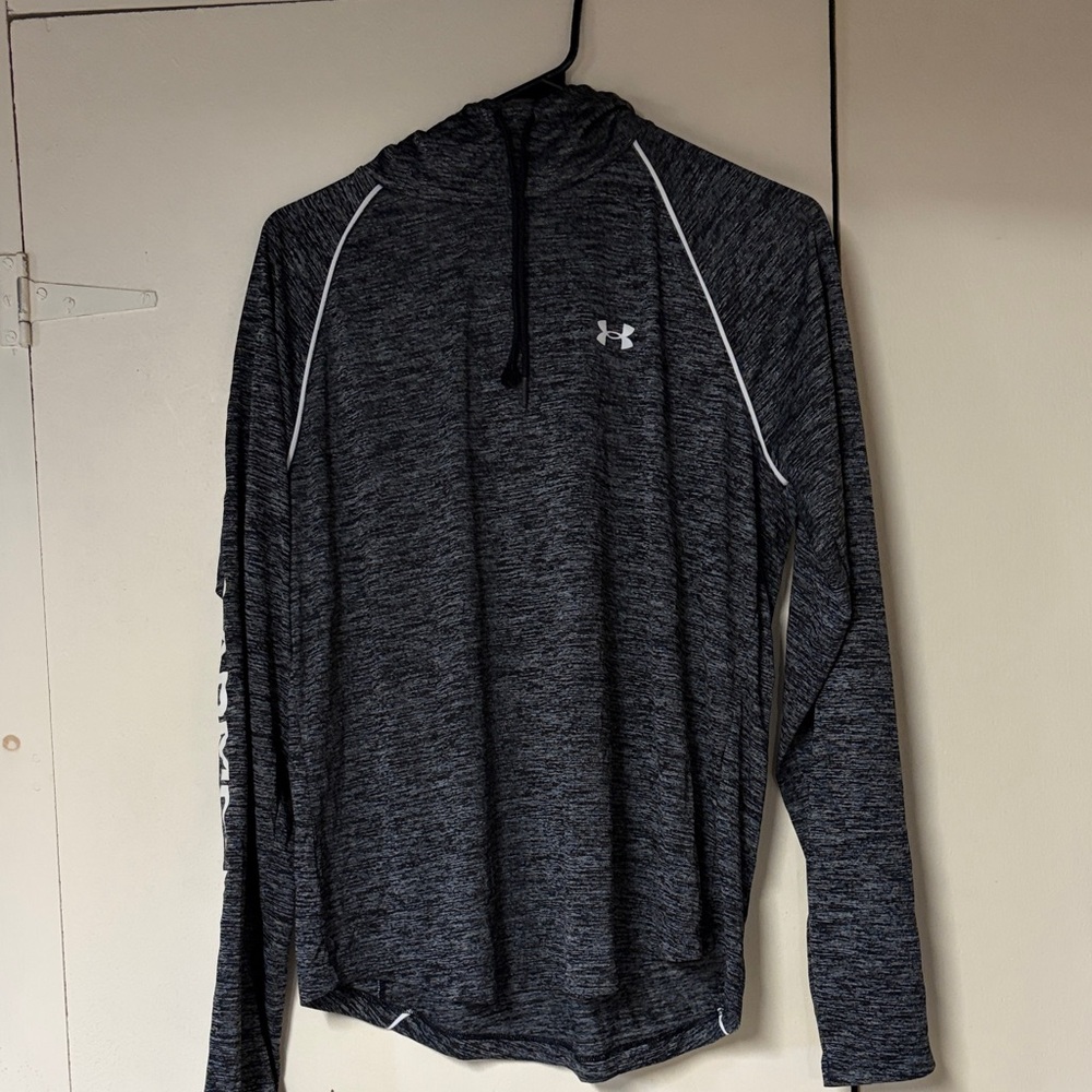 Under Armour Black Heathered Hooded Long Sleeve